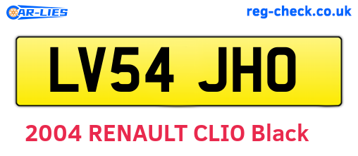 LV54JHO are the vehicle registration plates.