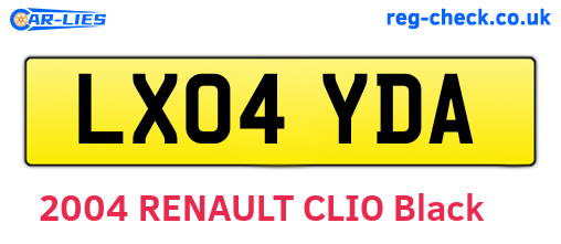 LX04YDA are the vehicle registration plates.