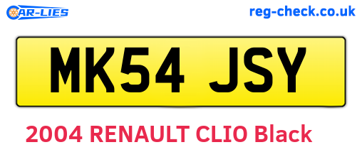 MK54JSY are the vehicle registration plates.
