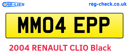 MM04EPP are the vehicle registration plates.