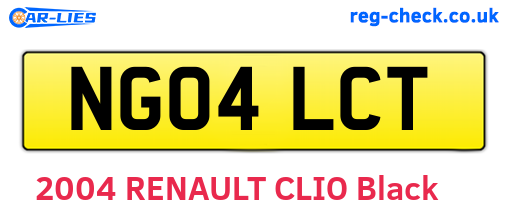 NG04LCT are the vehicle registration plates.