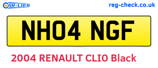 NH04NGF are the vehicle registration plates.