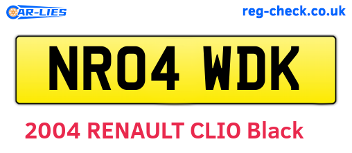 NR04WDK are the vehicle registration plates.