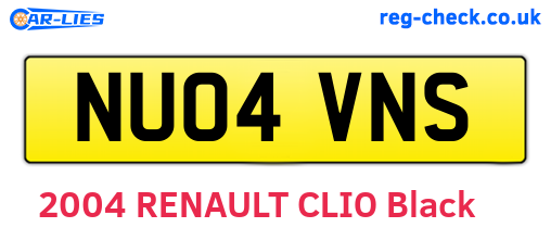 NU04VNS are the vehicle registration plates.