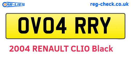 OV04RRY are the vehicle registration plates.