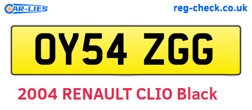 OY54ZGG are the vehicle registration plates.