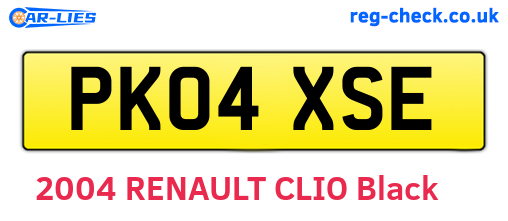 PK04XSE are the vehicle registration plates.