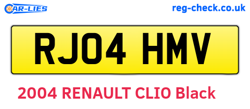 RJ04HMV are the vehicle registration plates.