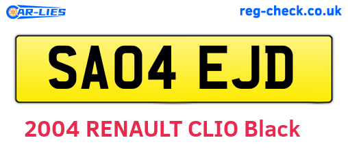 SA04EJD are the vehicle registration plates.