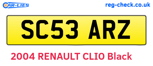 SC53ARZ are the vehicle registration plates.