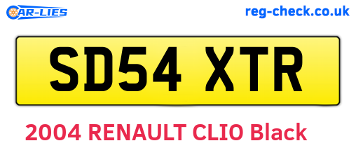 SD54XTR are the vehicle registration plates.