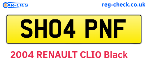 SH04PNF are the vehicle registration plates.