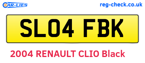 SL04FBK are the vehicle registration plates.