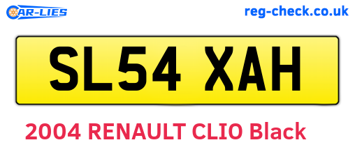 SL54XAH are the vehicle registration plates.