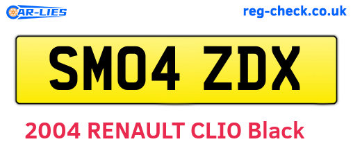 SM04ZDX are the vehicle registration plates.