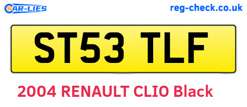 ST53TLF are the vehicle registration plates.