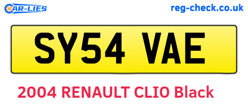 SY54VAE are the vehicle registration plates.