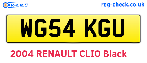 WG54KGU are the vehicle registration plates.