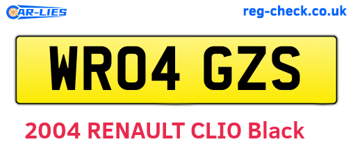 WR04GZS are the vehicle registration plates.