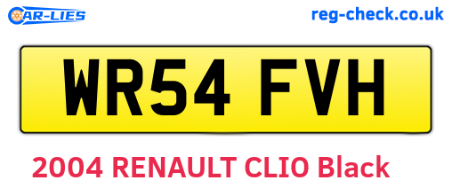 WR54FVH are the vehicle registration plates.
