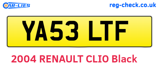 YA53LTF are the vehicle registration plates.