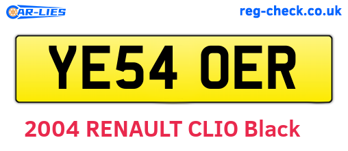 YE54OER are the vehicle registration plates.