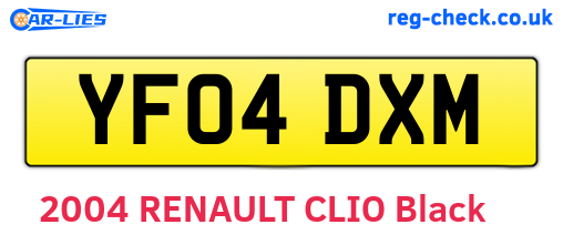 YF04DXM are the vehicle registration plates.