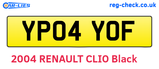 YP04YOF are the vehicle registration plates.
