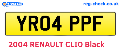 YR04PPF are the vehicle registration plates.