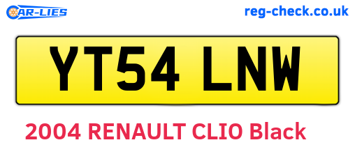 YT54LNW are the vehicle registration plates.