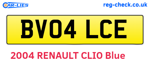 BV04LCE are the vehicle registration plates.
