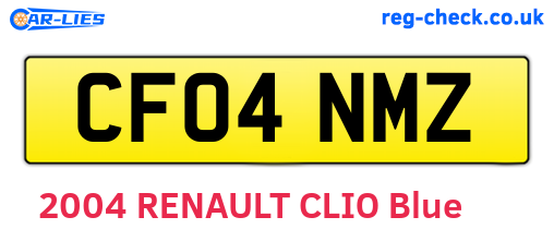 CF04NMZ are the vehicle registration plates.