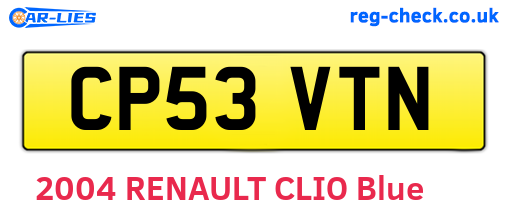 CP53VTN are the vehicle registration plates.