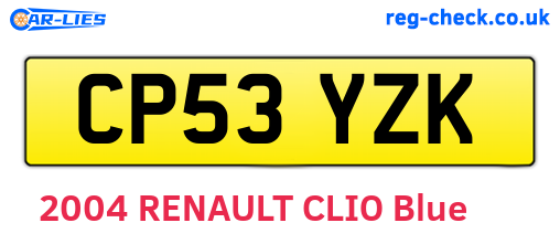 CP53YZK are the vehicle registration plates.
