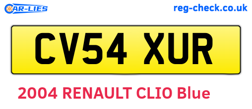 CV54XUR are the vehicle registration plates.
