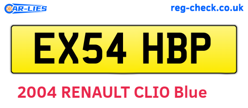 EX54HBP are the vehicle registration plates.