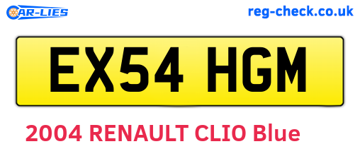 EX54HGM are the vehicle registration plates.