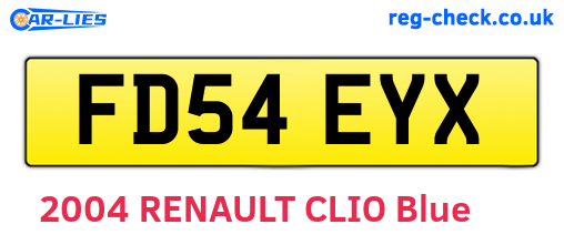 FD54EYX are the vehicle registration plates.