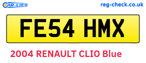FE54HMX are the vehicle registration plates.