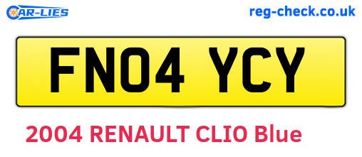 FN04YCY are the vehicle registration plates.