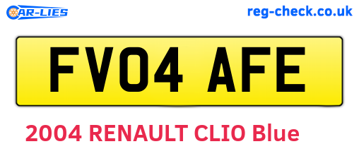 FV04AFE are the vehicle registration plates.