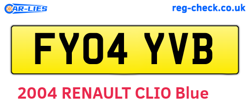 FY04YVB are the vehicle registration plates.