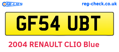 GF54UBT are the vehicle registration plates.