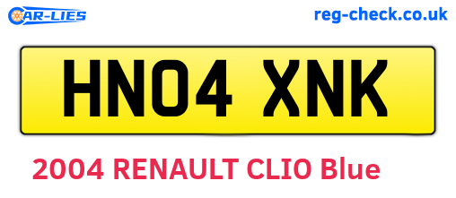 HN04XNK are the vehicle registration plates.