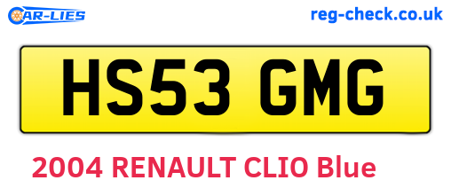 HS53GMG are the vehicle registration plates.