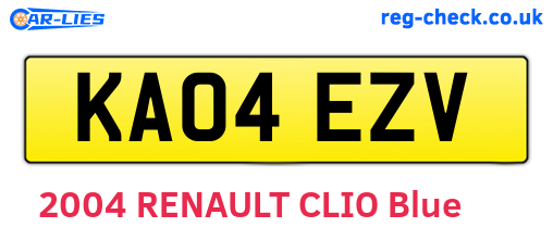 KA04EZV are the vehicle registration plates.