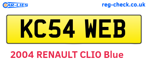 KC54WEB are the vehicle registration plates.