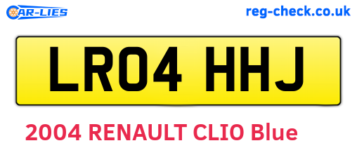 LR04HHJ are the vehicle registration plates.