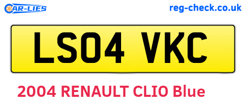 LS04VKC are the vehicle registration plates.