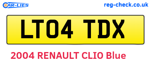 LT04TDX are the vehicle registration plates.